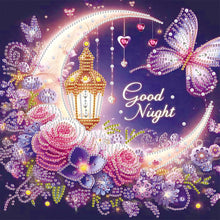 Load image into Gallery viewer, Diamond Painting - Partial Special Shaped - Goodnight crescent moon butterfly (30*30CM)
