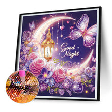 Load image into Gallery viewer, Diamond Painting - Partial Special Shaped - Goodnight crescent moon butterfly (30*30CM)