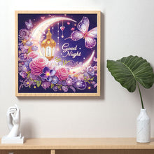 Load image into Gallery viewer, Diamond Painting - Partial Special Shaped - Goodnight crescent moon butterfly (30*30CM)