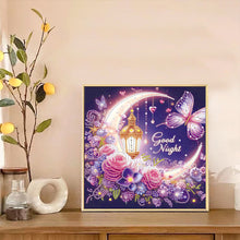 Load image into Gallery viewer, Diamond Painting - Partial Special Shaped - Goodnight crescent moon butterfly (30*30CM)