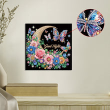 Load image into Gallery viewer, Diamond Painting - Partial Special Shaped - Goodnight crescent moon butterfly (30*30CM)