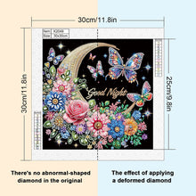Load image into Gallery viewer, Diamond Painting - Partial Special Shaped - Goodnight crescent moon butterfly (30*30CM)