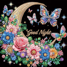 Load image into Gallery viewer, Diamond Painting - Partial Special Shaped - Goodnight crescent moon butterfly (30*30CM)