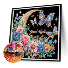 Load image into Gallery viewer, Diamond Painting - Partial Special Shaped - Goodnight crescent moon butterfly (30*30CM)