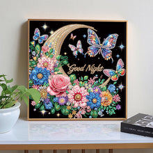 Load image into Gallery viewer, Diamond Painting - Partial Special Shaped - Goodnight crescent moon butterfly (30*30CM)