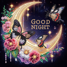 Load image into Gallery viewer, Diamond Painting - Partial Special Shaped - Goodnight crescent moon butterfly (30*30CM)