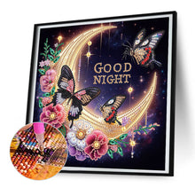 Load image into Gallery viewer, Diamond Painting - Partial Special Shaped - Goodnight crescent moon butterfly (30*30CM)