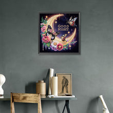Load image into Gallery viewer, Diamond Painting - Partial Special Shaped - Goodnight crescent moon butterfly (30*30CM)