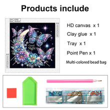 Load image into Gallery viewer, Diamond Painting - Partial Special Shaped - Goodnight crescent moon butterfly (30*30CM)