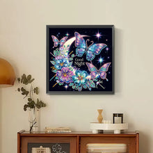 Load image into Gallery viewer, Diamond Painting - Partial Special Shaped - Goodnight crescent moon butterfly (30*30CM)