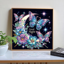 Load image into Gallery viewer, Diamond Painting - Partial Special Shaped - Goodnight crescent moon butterfly (30*30CM)