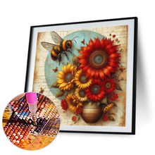 Load image into Gallery viewer, Diamond Painting - Full Round - Bee and sunflower (30*30CM)