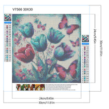 Load image into Gallery viewer, Diamond Painting - Full Round - Butterfly and tulip (30*30CM)