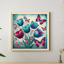 Load image into Gallery viewer, Diamond Painting - Full Round - Butterfly and tulip (30*30CM)