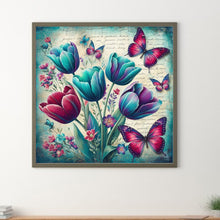 Load image into Gallery viewer, Diamond Painting - Full Round - Butterfly and tulip (30*30CM)