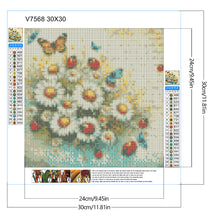 Load image into Gallery viewer, Diamond Painting - Full Round - Butterfly and daisy bush (30*30CM)