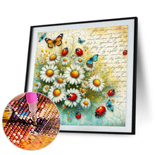 Load image into Gallery viewer, Diamond Painting - Full Round - Butterfly and daisy bush (30*30CM)