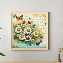Load image into Gallery viewer, Diamond Painting - Full Round - Butterfly and daisy bush (30*30CM)