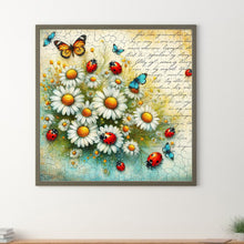 Load image into Gallery viewer, Diamond Painting - Full Round - Butterfly and daisy bush (30*30CM)