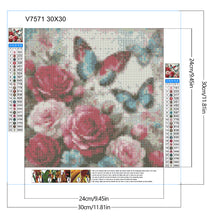 Load image into Gallery viewer, Diamond Painting - Full Round - Butterfly and red rose (30*30CM)