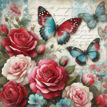 Load image into Gallery viewer, Diamond Painting - Full Round - Butterfly and red rose (30*30CM)