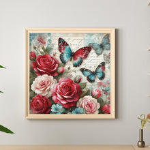 Load image into Gallery viewer, Diamond Painting - Full Round - Butterfly and red rose (30*30CM)