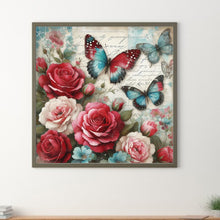 Load image into Gallery viewer, Diamond Painting - Full Round - Butterfly and red rose (30*30CM)