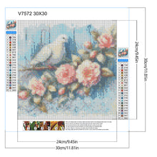 Load image into Gallery viewer, Diamond Painting - Full Round - White dove and camellia (30*30CM)