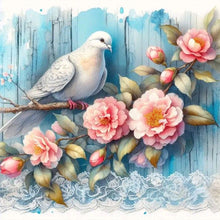 Load image into Gallery viewer, Diamond Painting - Full Round - White dove and camellia (30*30CM)