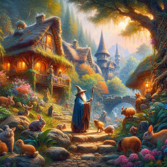 AB Diamond Painting - Full Round - Gnome¡¯s home (40*40CM)