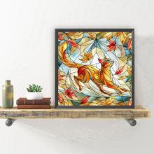 Load image into Gallery viewer, Diamond Painting - Full Round - Glass art - Maple-chasing cat (30*30CM)