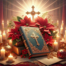 Load image into Gallery viewer, Diamond Painting - Full Round - Cross Bible Christmas flower (30*30CM)