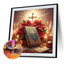 Load image into Gallery viewer, Diamond Painting - Full Round - Cross Bible Christmas flower (30*30CM)