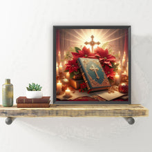 Load image into Gallery viewer, Diamond Painting - Full Round - Cross Bible Christmas flower (30*30CM)