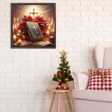 Load image into Gallery viewer, Diamond Painting - Full Round - Cross Bible Christmas flower (30*30CM)