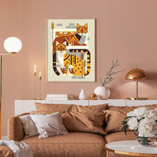 Load image into Gallery viewer, Diamond Painting - Full Round - Geometry two orange cats (30*40CM)