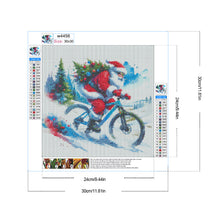 Load image into Gallery viewer, Diamond Painting - Full Round - Santa Claus riding a bike (30*30CM)