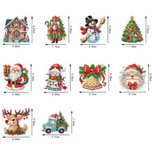 Load image into Gallery viewer, 10Pcs Acrylic Christmas Diamond Painting Christmas Tree Pendant for Xmas Trees