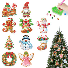 Load image into Gallery viewer, 10Pcs Acrylic Christmas Diamond Painting Christmas Tree Pendant for Xmas Trees