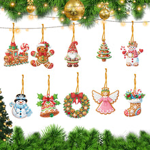 Load image into Gallery viewer, 10Pcs Acrylic Christmas Diamond Painting Christmas Tree Pendant for Xmas Trees