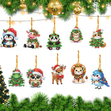 Load image into Gallery viewer, 10Pcs Acrylic Christmas Diamond Painting Christmas Tree Pendant for Xmas Trees