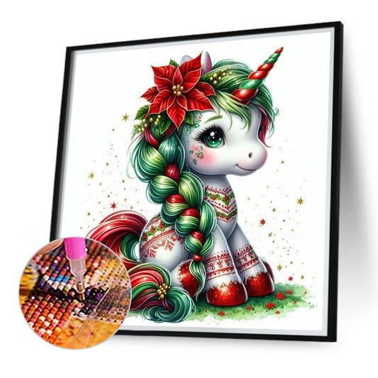 Diamond Painting - Full Round - Christmas unicorns (30*30CM)
