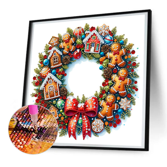 Diamond Painting - Partial Special Shaped - Christmas wreaths (30*30CM)