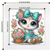 Load image into Gallery viewer, Diamond Painting - Partial Special Shaped - Flower cat (with framed) (2*19.2CM)