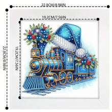 Load image into Gallery viewer, Diamond Painting - Partial Special Shaped - Blue train (with framed) (2*19.2CM)