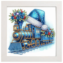 Load image into Gallery viewer, Diamond Painting - Partial Special Shaped - Blue train (with framed) (2*19.2CM)