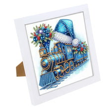 Load image into Gallery viewer, Diamond Painting - Partial Special Shaped - Blue train (with framed) (2*19.2CM)