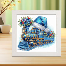 Load image into Gallery viewer, Diamond Painting - Partial Special Shaped - Blue train (with framed) (2*19.2CM)