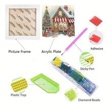 Load image into Gallery viewer, Diamond Painting - Partial Special Shaped - Christmas cottage (with framed) (2*19.2CM)