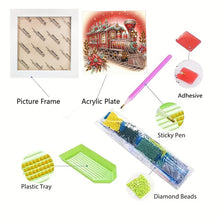 Load image into Gallery viewer, Diamond Painting - Partial Special Shaped - Red Christmas train (with framed) (2*19.2CM)